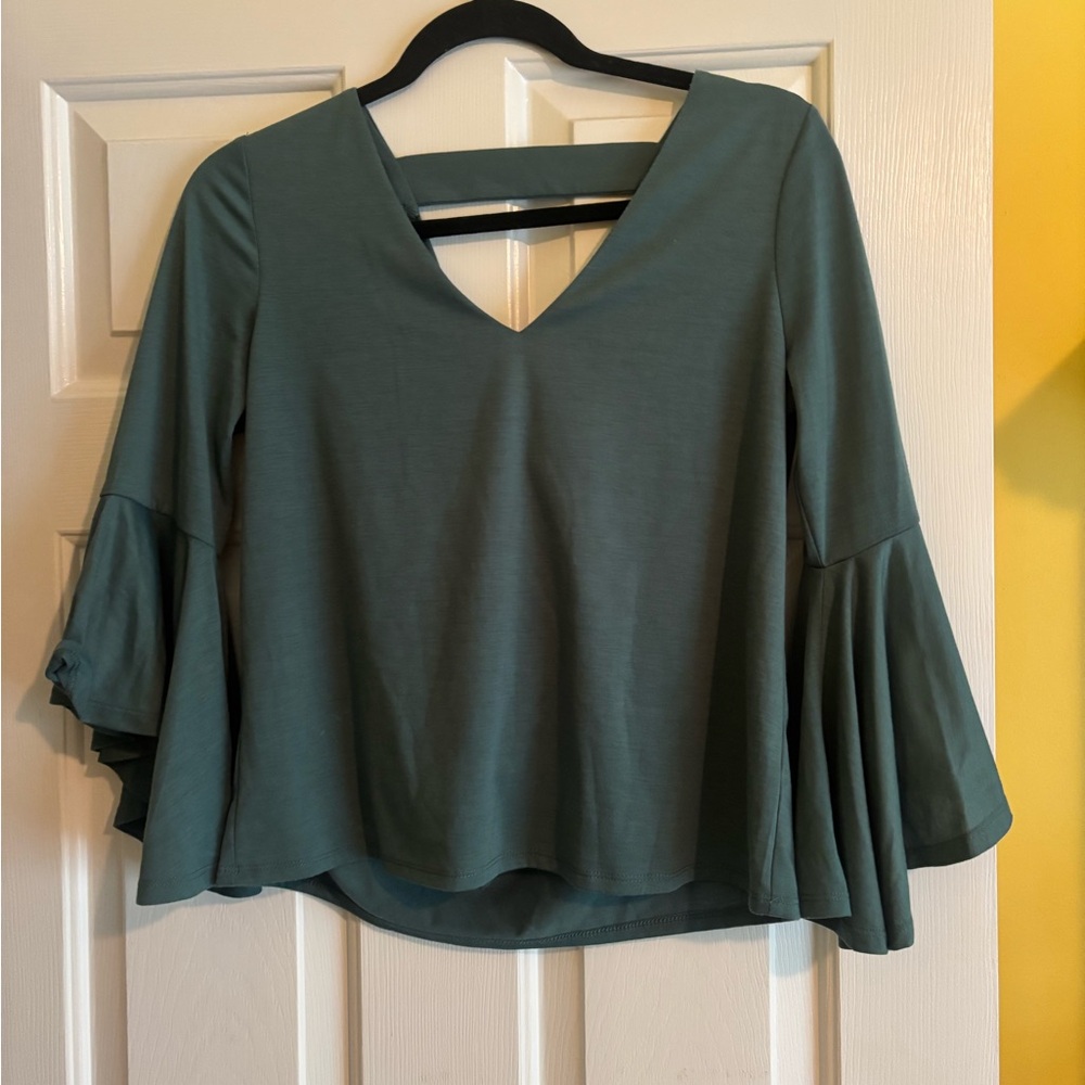 Takara Green Bell Sleeve Blouse